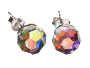 Srebrne kolczyki z 8 mm kryształkami Srebro 925